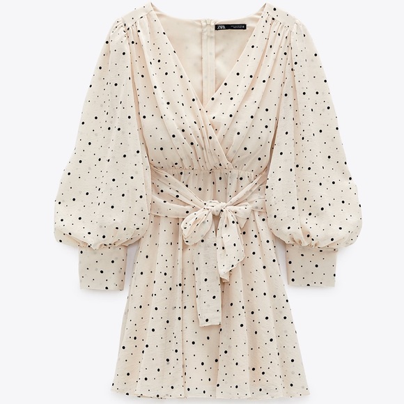 NWT ZARA Micro Dot Mini Dress XS Blogger Fav - Picture 4 of 6